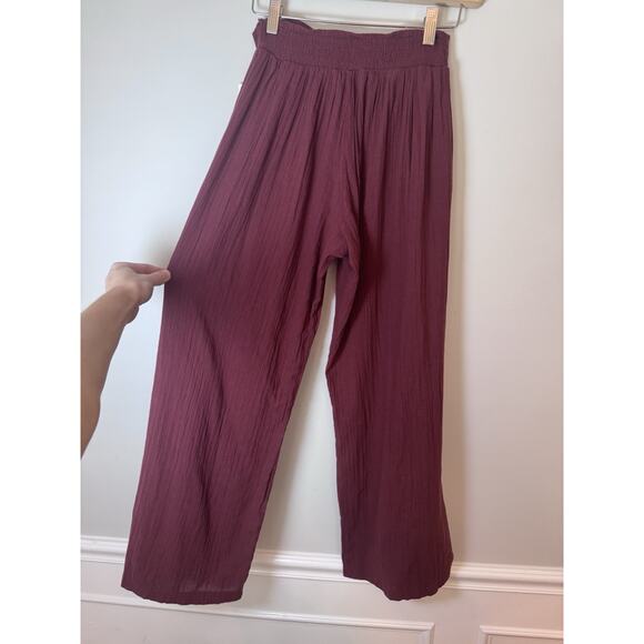 BECCA by Rebecca Virtue Pant Wide Leg Coverup Gauzy Side Slit NWT Coconut XS - Picture 4 of 11